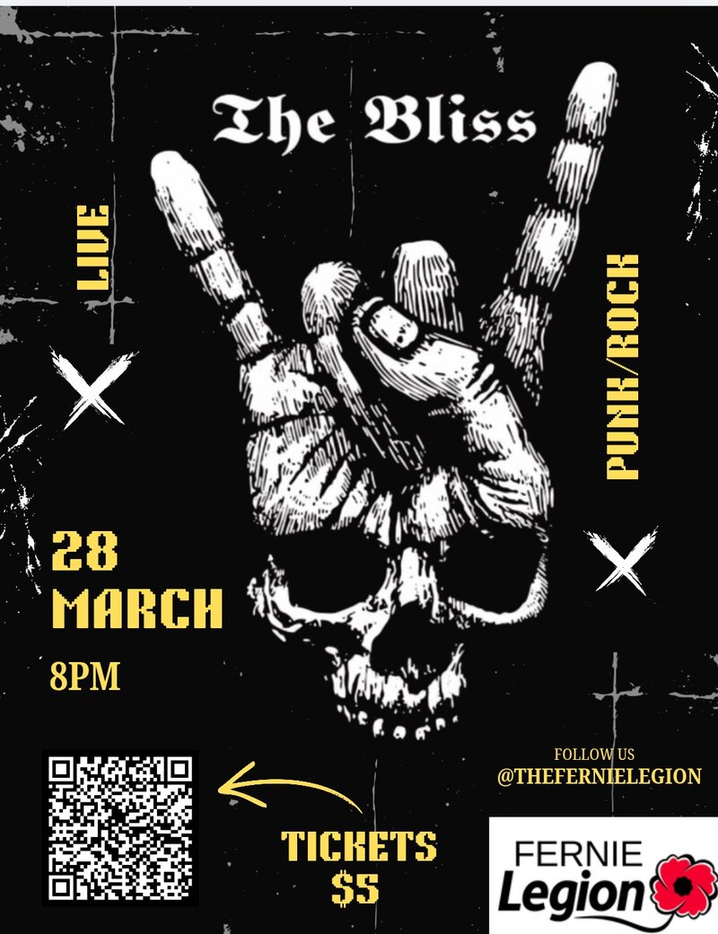 The Bliss: The Bliss  @ Fernie Legion Mar 28 2026 - May 1st @ Fernie Legion