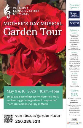Mother's Day Musical Garden Tour - Jun 30th @ Gardens around Greater Victoria