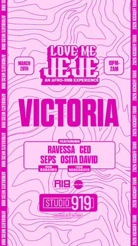 Love Me Jeje: An Afro-rnb Experience Victoria - Jun 30th @ Studio 919