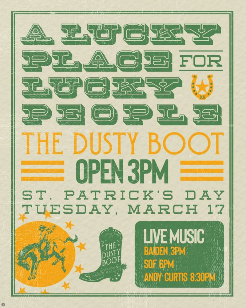 A Lucky Place for Lucky People - May 2nd @ The Dusty Boot
