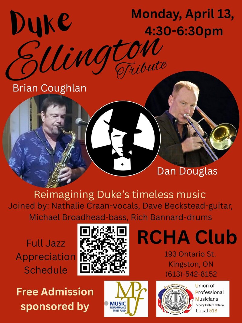 Duke Ellington Tribute: Brian Coughlan, Dan Douglas @ The Club at the R.C.H.A. - Apr 13, 2026