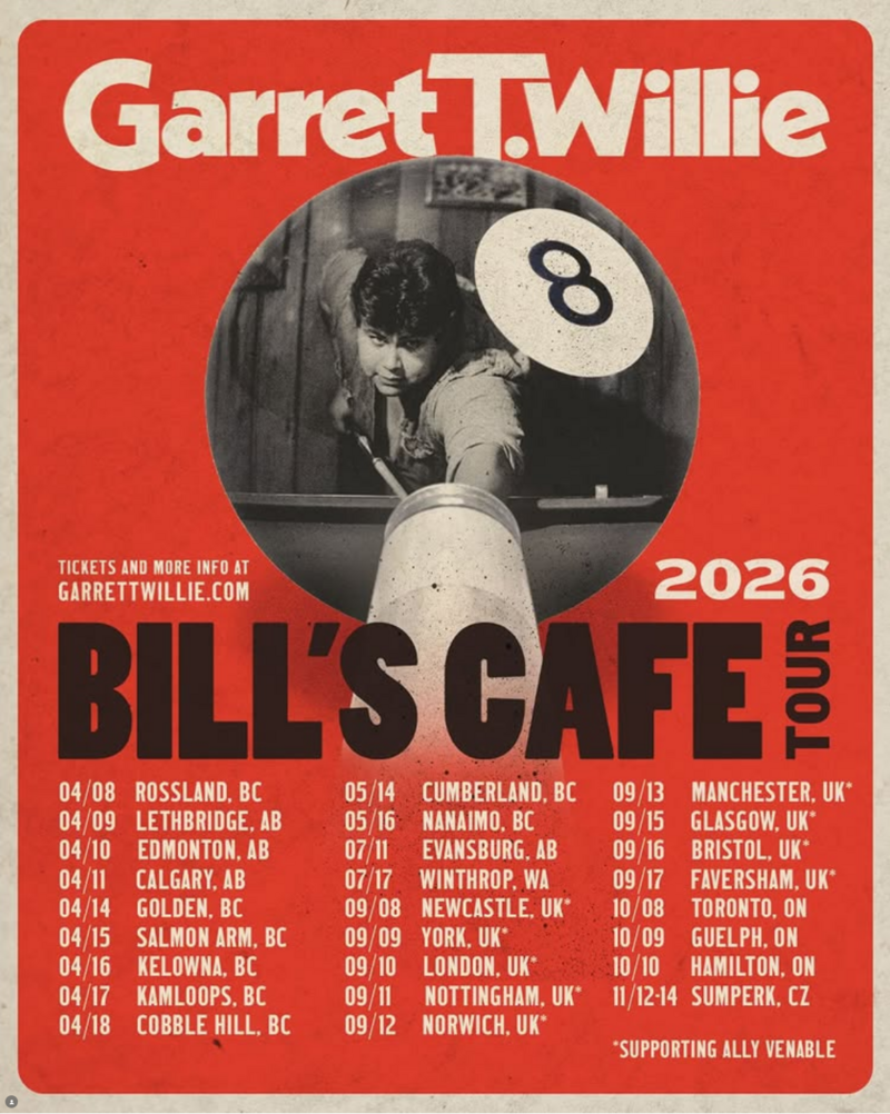 Garrett T. Willie: Bill's Cafe Tour - May 16th @ Rockwater Grill & Bar