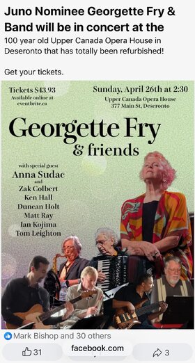 Georgette Fry, Anna Sudac, Zack Colbert, Ken Hall, Duncan Holt, Matt Ray, Ian Kojima, Tom Leighton @ Upper Canada Opera House Apr 26 2026 - May 1st @ Upper Canada Opera House