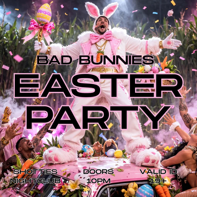BAD BUNNIES EASTER PARTY 🐰🔥 - May 12th @ Shotties Nightclub