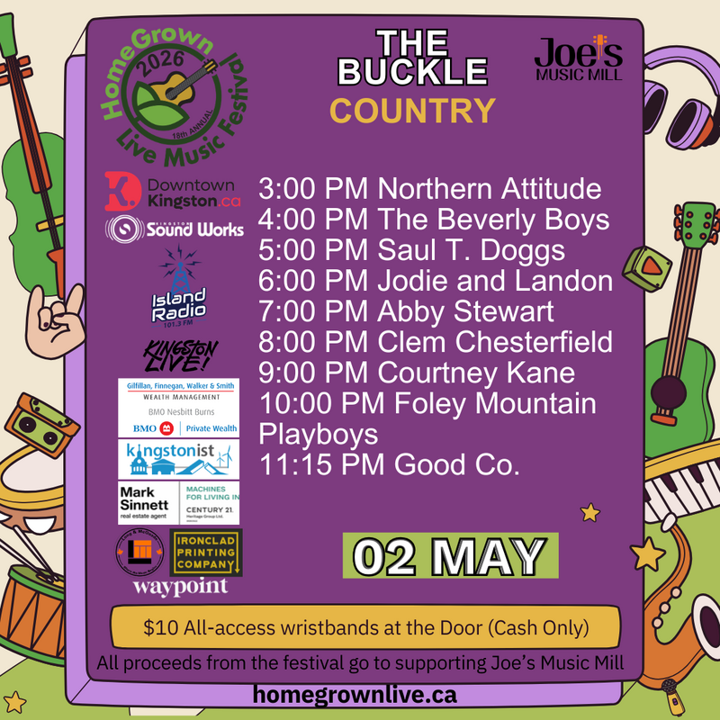 HomeGrown Live Music Festival: Northern Attitude, The Beverly Boys, Saul T. Doggs, Jodie Payne & Landon Matthews, Abby Stewart, Tim Sheffield, Courtney Kane, Foley Mountain Playboys, Good Co. @ The Buckle May 2 2026 - May 6th @ The Buckle