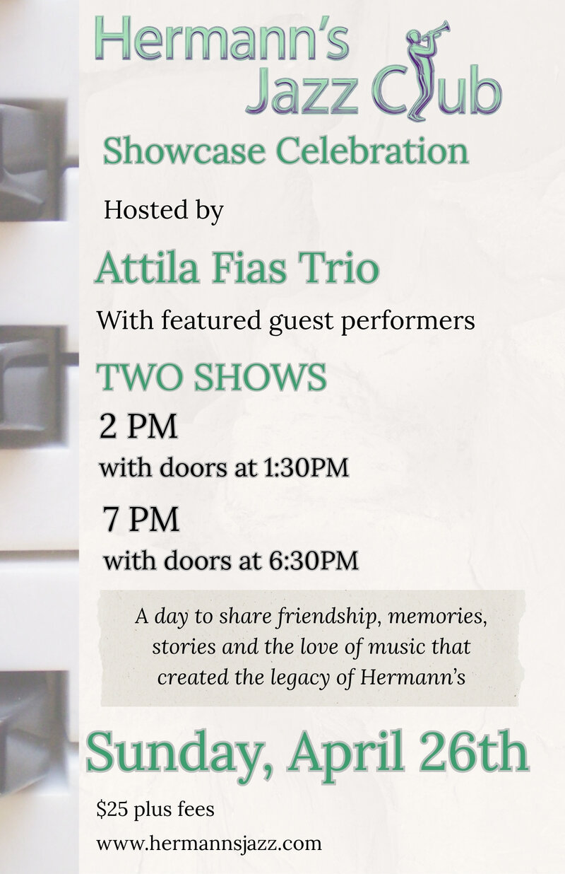 Hermann's Showcase Celebration Matinee - May 8th @ Hermann's Jazz Club