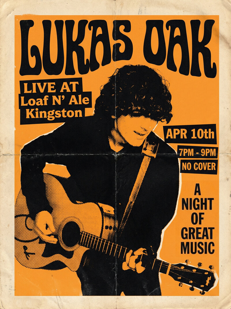 Lukas Oak @ The Loaf N' Ale Pub & Restaurant Apr 10 2026 - May 7th @ The Loaf N' Ale Pub & Restaurant