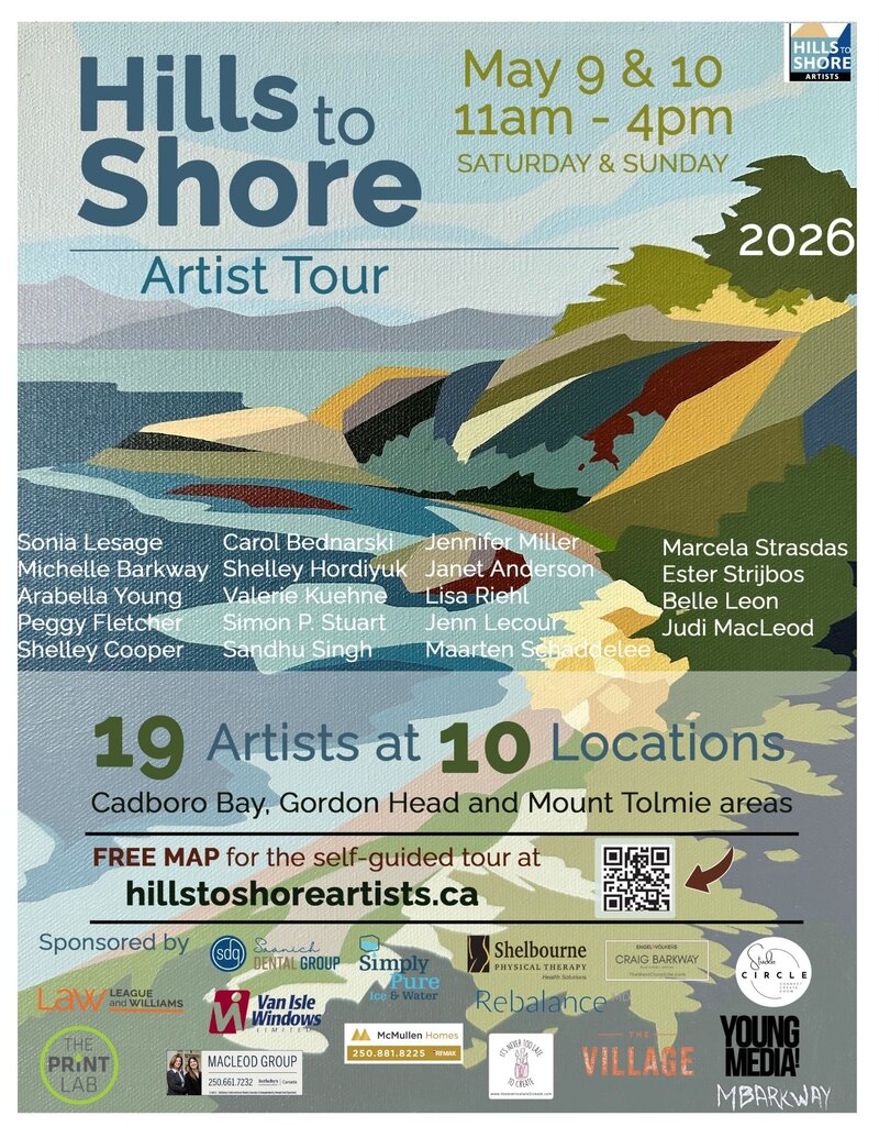 Hills to Shore Artists Studio Tour - May 5th @ Various locations - Saanich