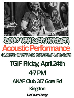 TGIF: Doug van der Horden @ Army Navy Air Force (ANAF) Unit 377 Apr 24 2026 - May 1st @ Army Navy Air Force (ANAF) Unit 377