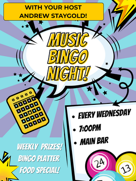 Music Bingo with Andrew Staygold - May 6th @ Melissa's Missteak