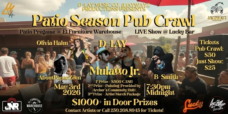 Patio Season Pub Crawl - May 11th @ Lucky Bar