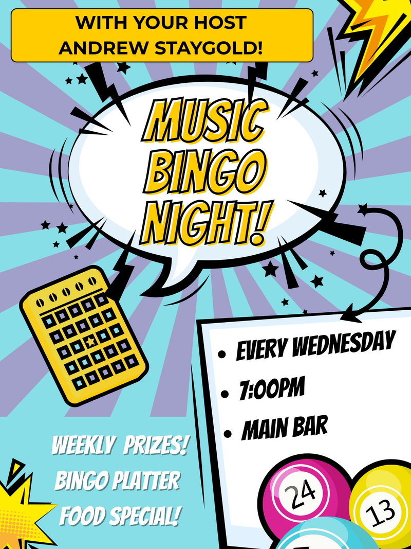 Music Bingo with Andrew Staygold - May 6th @ Melissa's Missteak