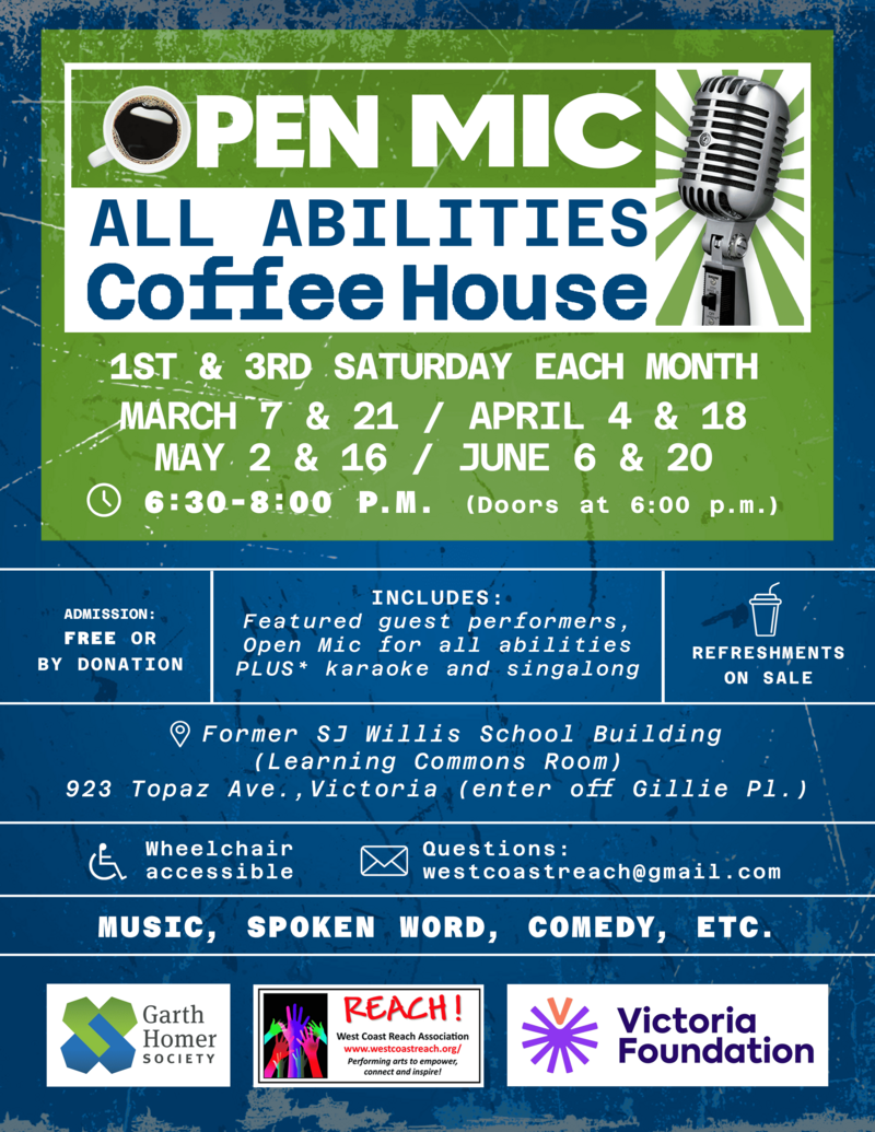 All-Abilities Open Mic Coffee House - Jun 3rd @ SJ Willis School Building, 923 Topaz