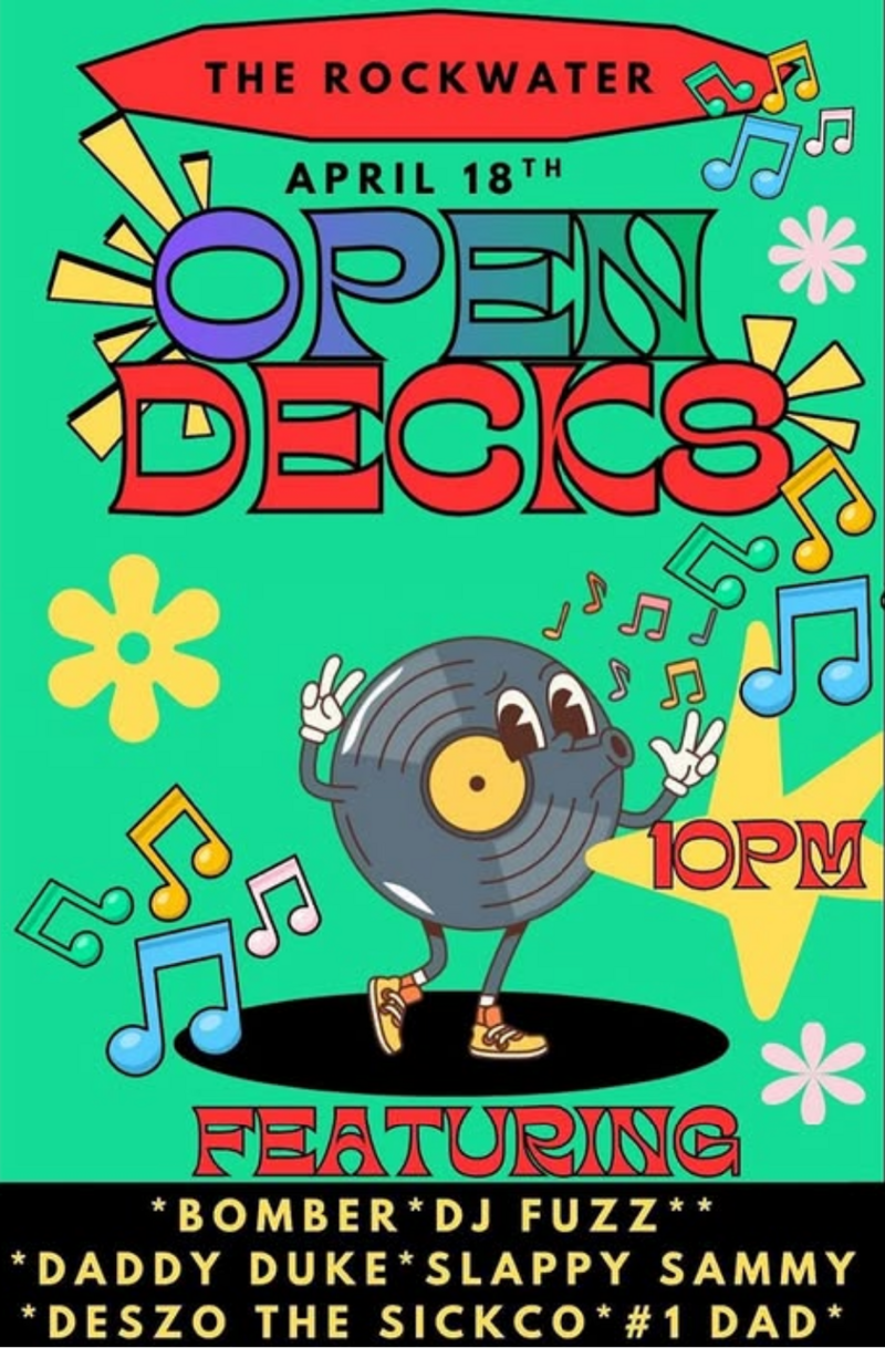 Open Decks: April! - May 13th @ Rockwater Grill & Bar