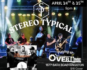The Hydeaways, Stereo Typical  @ Overtime Sports Bar Apr 25 2026 - May 1st @ Overtime Sports Bar