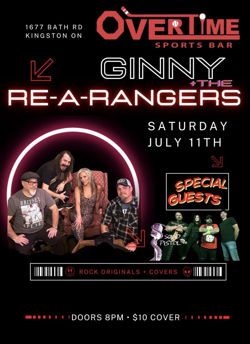 Ginny & The Re-A-Rangers, SQUID Pistol @ Overtime Sports Bar Jul 11 2026 - May 6th @ Overtime Sports Bar