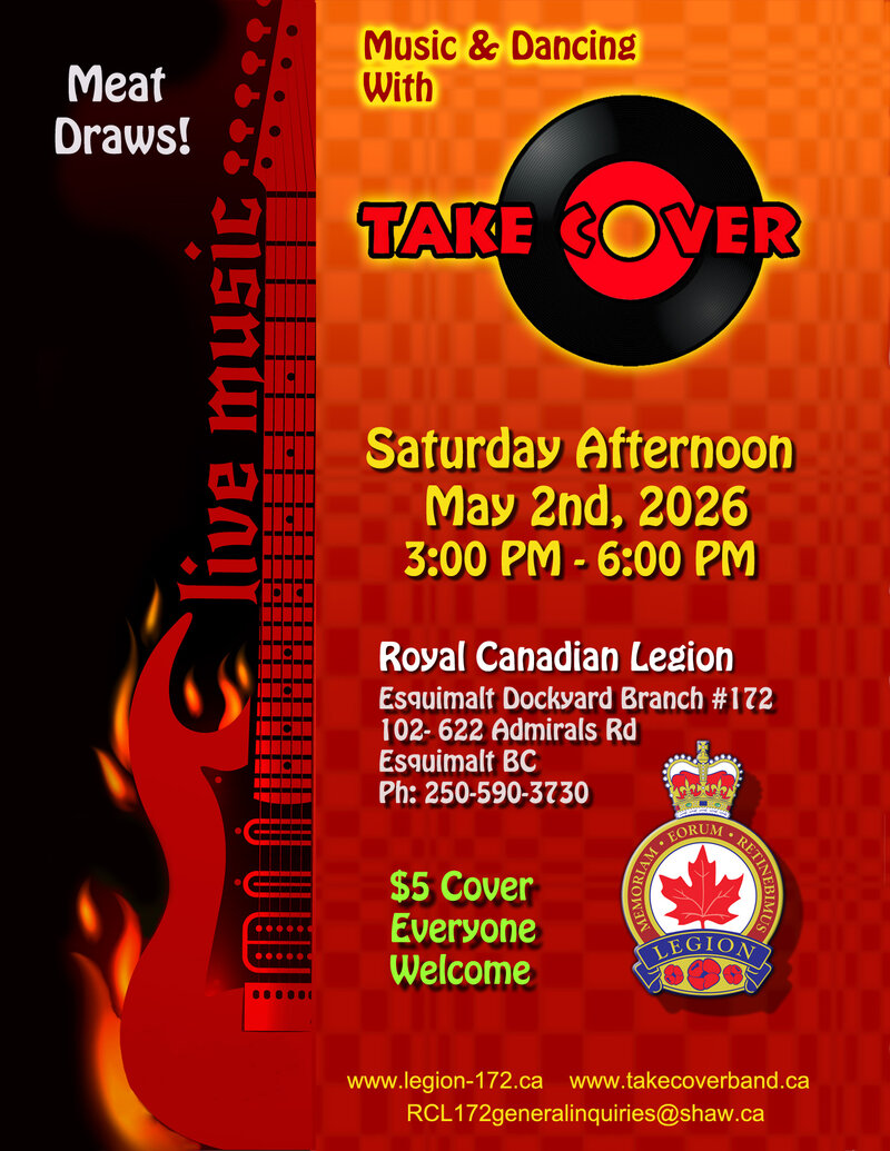 Take Cover at Esquimalt Legion: Take Cover Band Victoria @ Esquimalt Legion - May 02, 2026