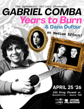 The Ephemeral Gallery Showcase: Gabriel Comba , Years to Burn, Dana Dufour  @ Medium Effort Fine Art Supplies Apr 25 2026 - May 1st @ Medium Effort Fine Art Supplies