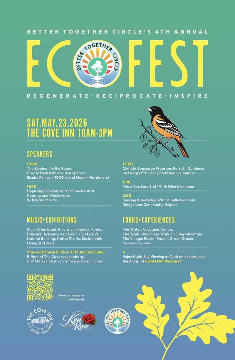 EcoFest Westport: Nepean Panharmonic Steel Drum Band, The Rivermen, Anne Archer @ The Cove Inn May 23 2026 - May 2nd @ The Cove Inn