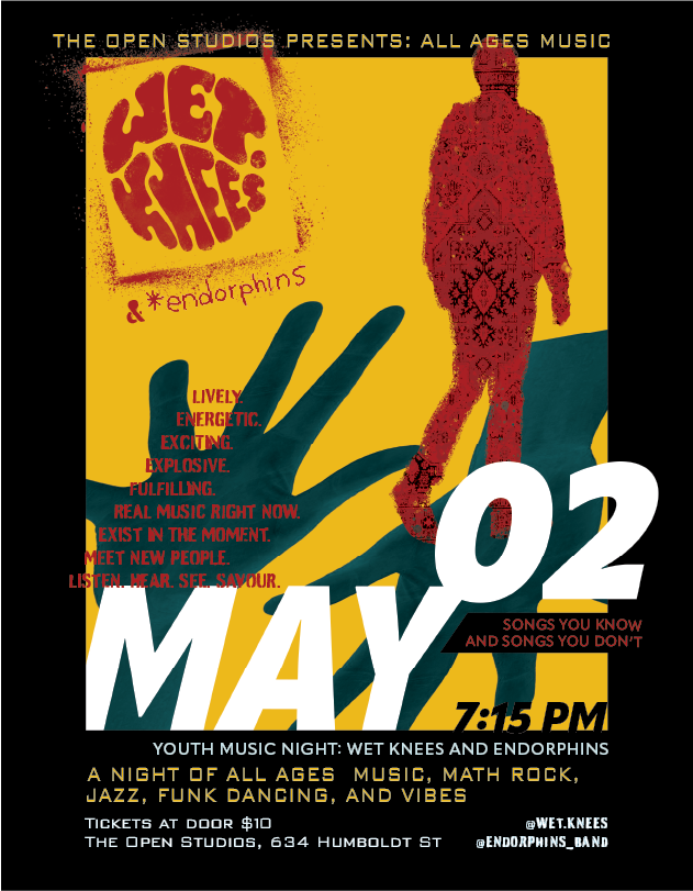 Youth Music Night: Wet Knees, Endorphins @ The Open Studios May 2 2026 - May 6th @ The Open Studios