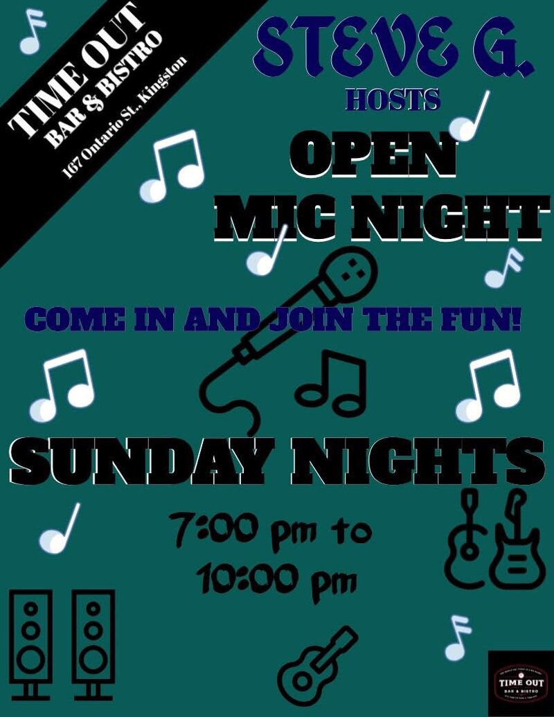 Open Mic: Steve Giberson @ Time Out Bar & Bistro May 3 2026 - May 1st @ Time Out Bar & Bistro