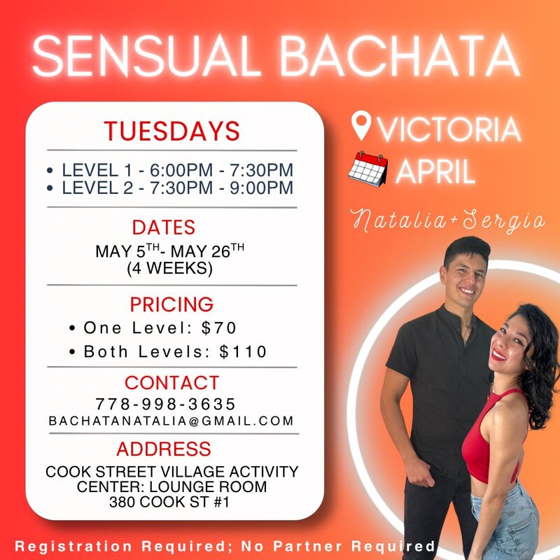 Tuesday Bachata Classes - Jun 19th @ 380 Cook St #1, Victoria, BC V8V 3X7