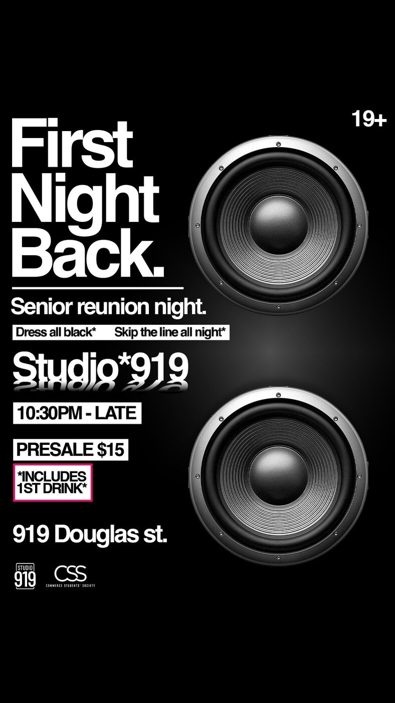Uvic First Night Back - May 13th @ Studio 919