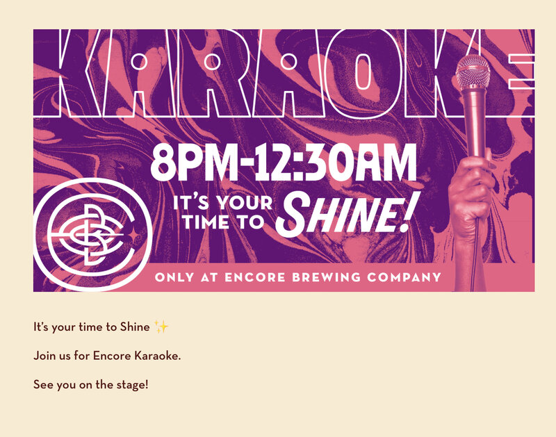 Karaoke @ Encore Brewing - May 12th @ Encore Brewing