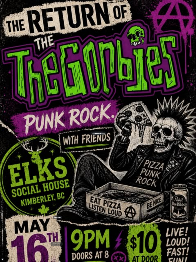 The Return of The Gorbies! - May 11th @ Elks Social House