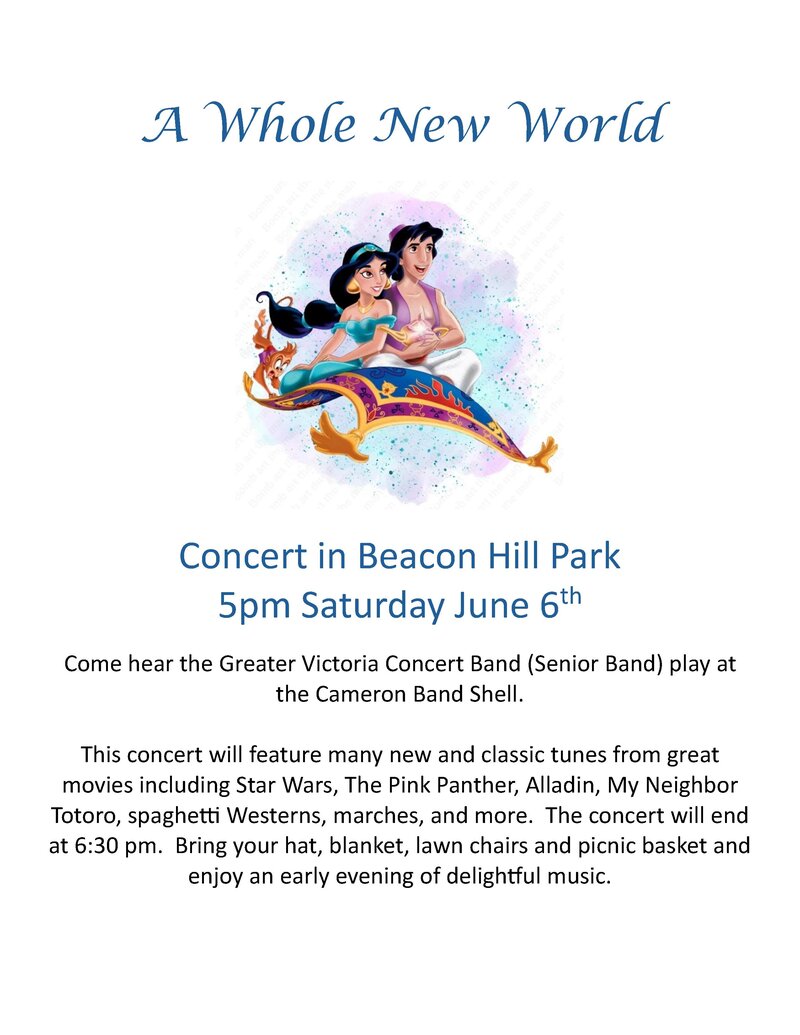 "A Whole New World" - May 17th @ Stage in the Park (Cameron Bandshell)