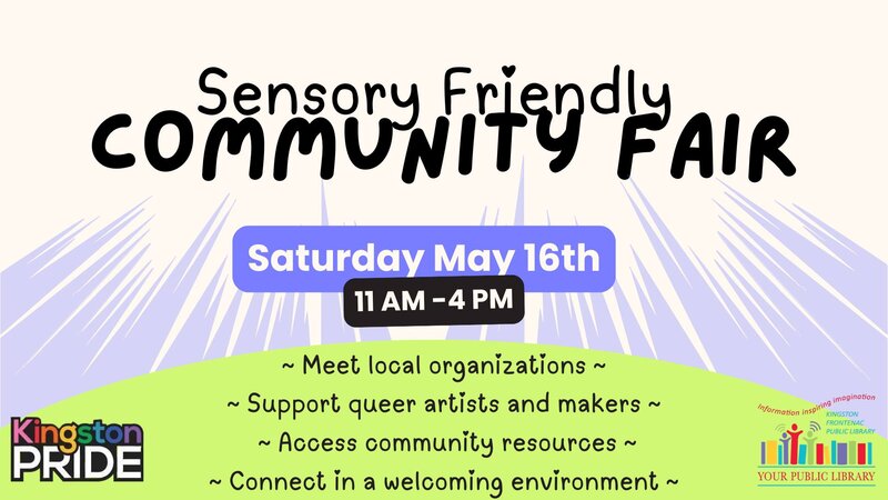 Kingston Pride Sensory Friendly Community Fair - May 11th @ Kingston Frontenac Public Library - Central Branch