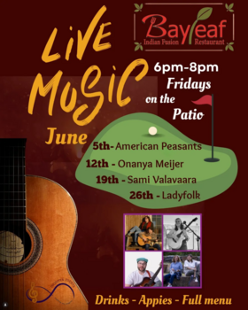 Live Music on the Patio: American Peasants - Jun 8th @ Bay leaf Indian fusion restaurant