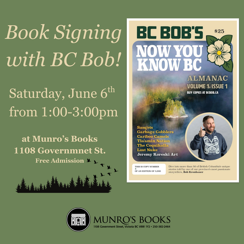 Book Signing with BC Bob! - Jun 3rd @ Munro's Books