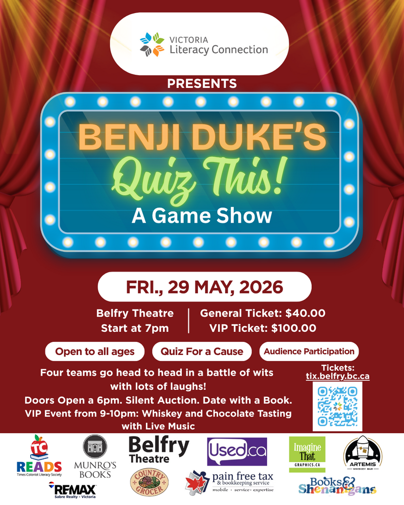 Benji Duke's Quiz This - in support of Victoria Literacy Connection - Jun 3rd @ Belfry Theatre