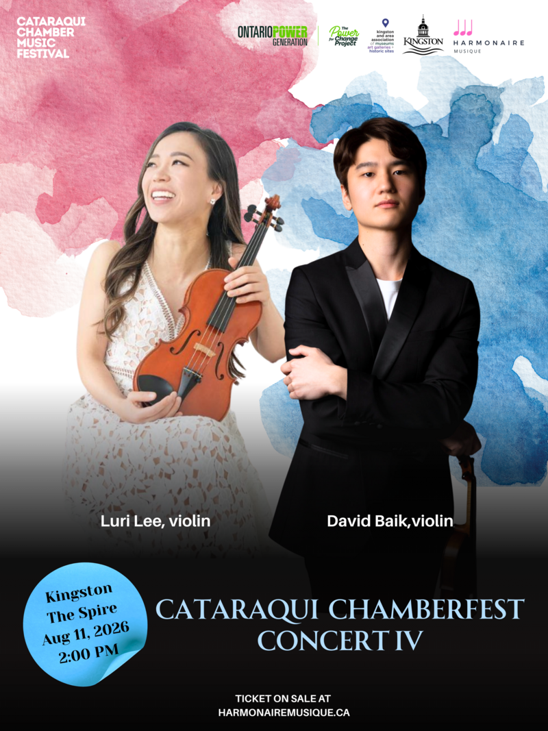 Cataraqui Chamber Music Festival: Luri Lee, David Baik @ The Spire Aug 11 2026 - May 31st @ The Spire