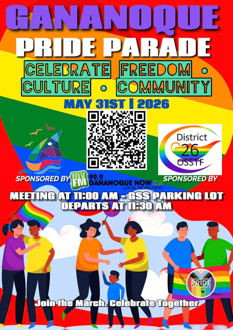 Gananoque Pride Parade - May 31st @ Gananoque Secondary School