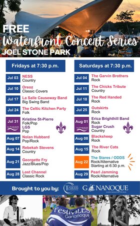 Waterfront Concert Series: The Garvin Brothers @ Joel Stone Heritage Park Jul 4 2026 - Jul 11th @ Joel Stone Heritage Park
