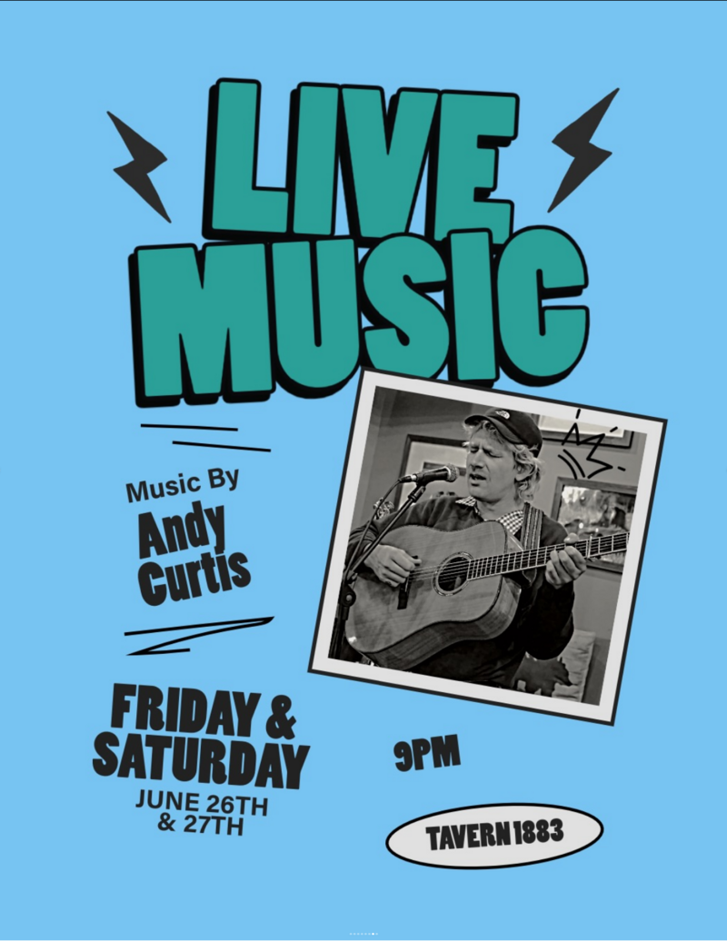Live Music with Andy Curtis - Jun 4th @ Tavern 1883