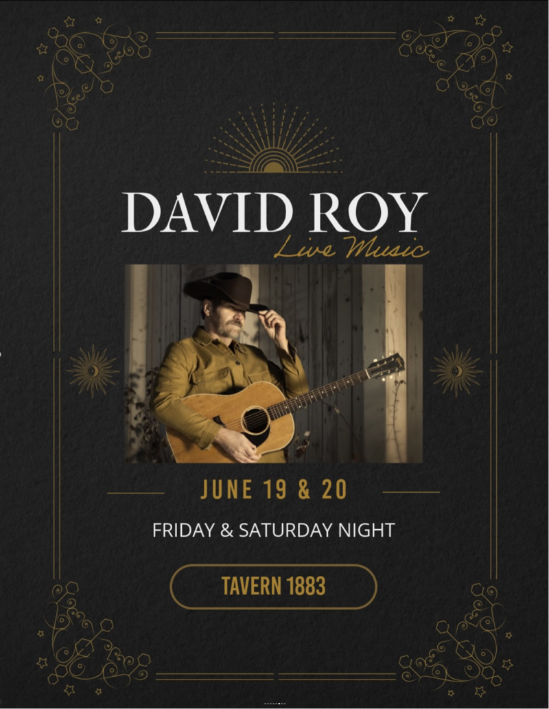 David Roy LIVE at Tavern! - Jun 4th @ Tavern 1883