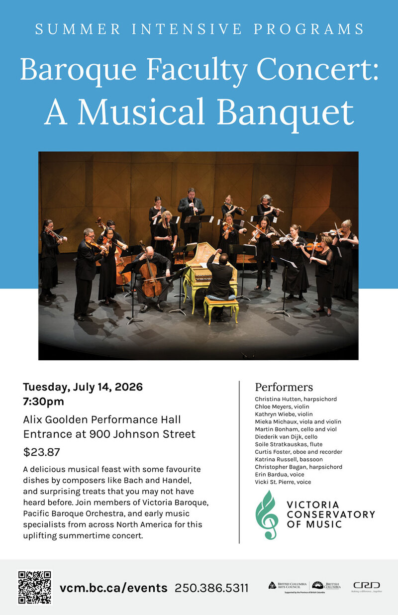 Victoria Conservatory of Music Baroque Summer Intensive Faculty Concert - Jun 12th @ Alix Goolden Performance Hall