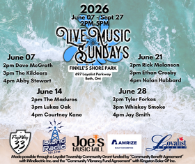 Live Music Sundays: Dave McGrath, The Kildeers, Abby Stewart @ Finkle's Shore Park Jun 7 2026 - Jun 15th @ Finkle's Shore Park