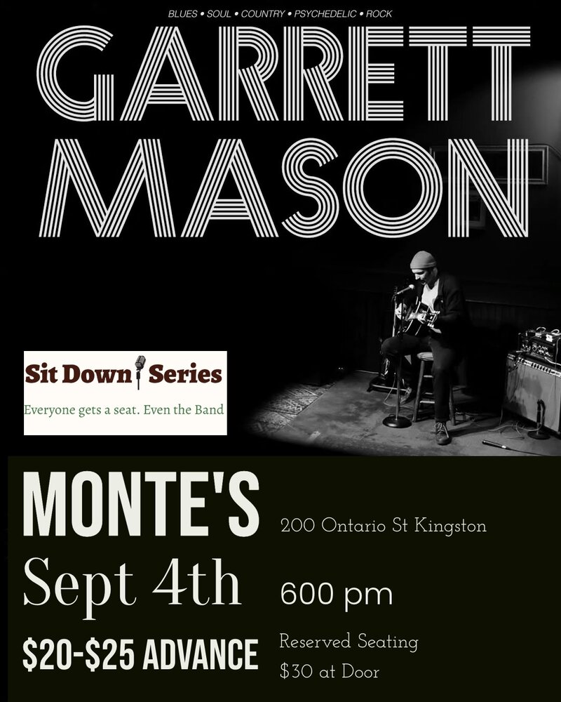 Sit Down Series: Garrett Mason @ Monte's Sep 4 2026 - Jun 13th @ Monte's