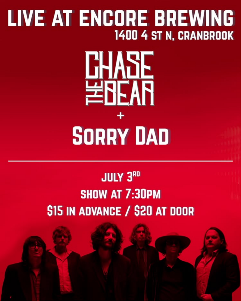 Chase the Bear and Sorry Dad Live at Encore - Jun 16th @ Encore Brewing