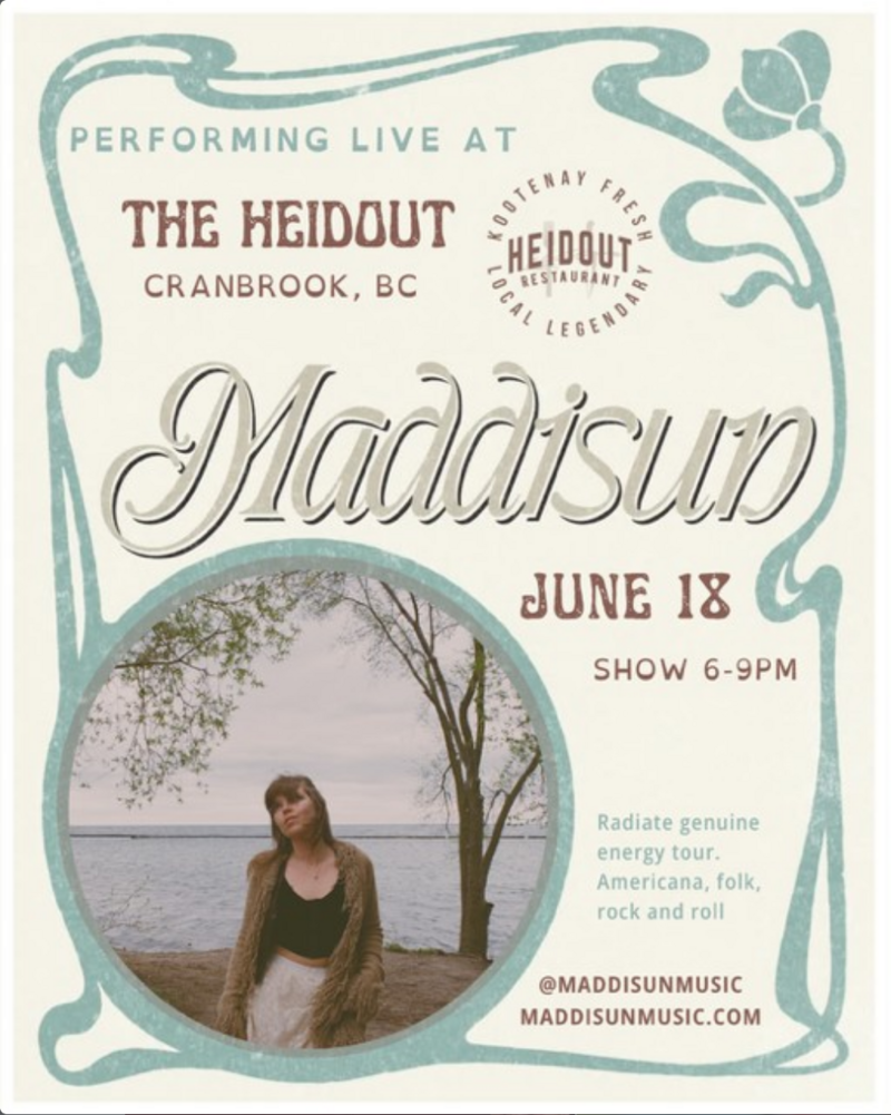 Maddisun on The Genuine Energy 2026 Tour - Jun 14th @ The Heid Out