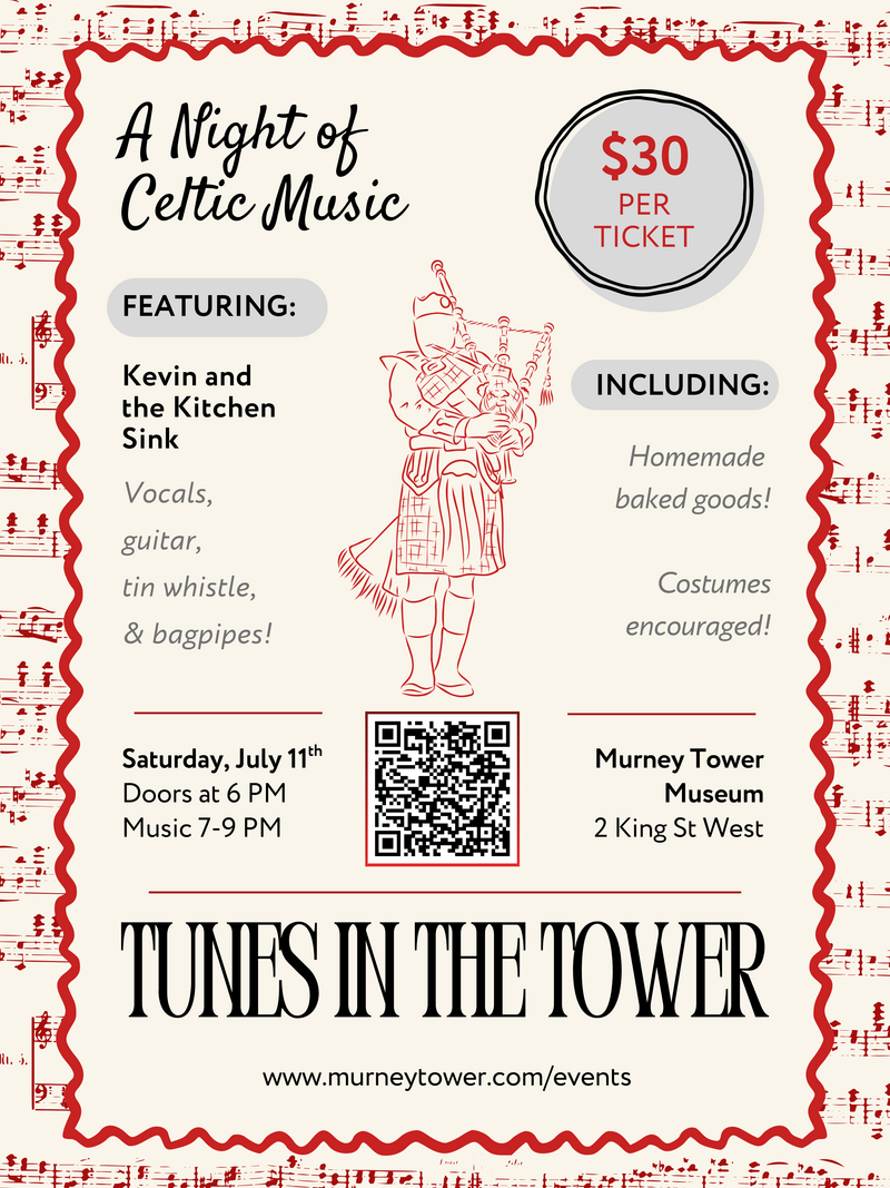 Tunes in the Tower - A Night of Celtic Music: Kevin and The Kitchen Sink @ Murney Tower Museum Jul 11 2026 - Jun 19th @ Murney Tower Museum