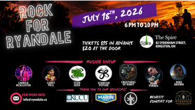 Rock for Ryandale: Carrick McAllister, Stun Seed, Starfish Psyche, John Torres, Creatures of Habit, Mike Brown , Lucanus Pell @ The Spire Jul 18 2026 - Jun 20th @ The Spire