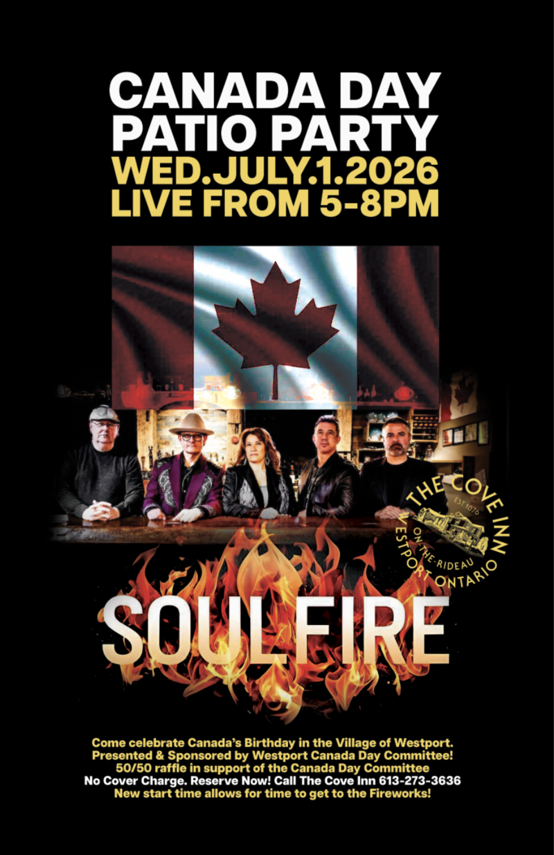 Canada Day: SoulFire @ The Cove Inn Jul 1 2026 - Jun 24th @ The Cove Inn
