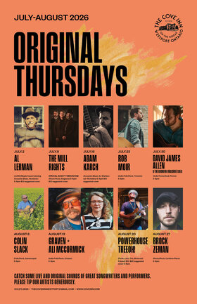 Original Thursdays: David James Allen & The Growing Machine @ The Cove Inn Jul 30 2026 - Aug 1st @ The Cove Inn
