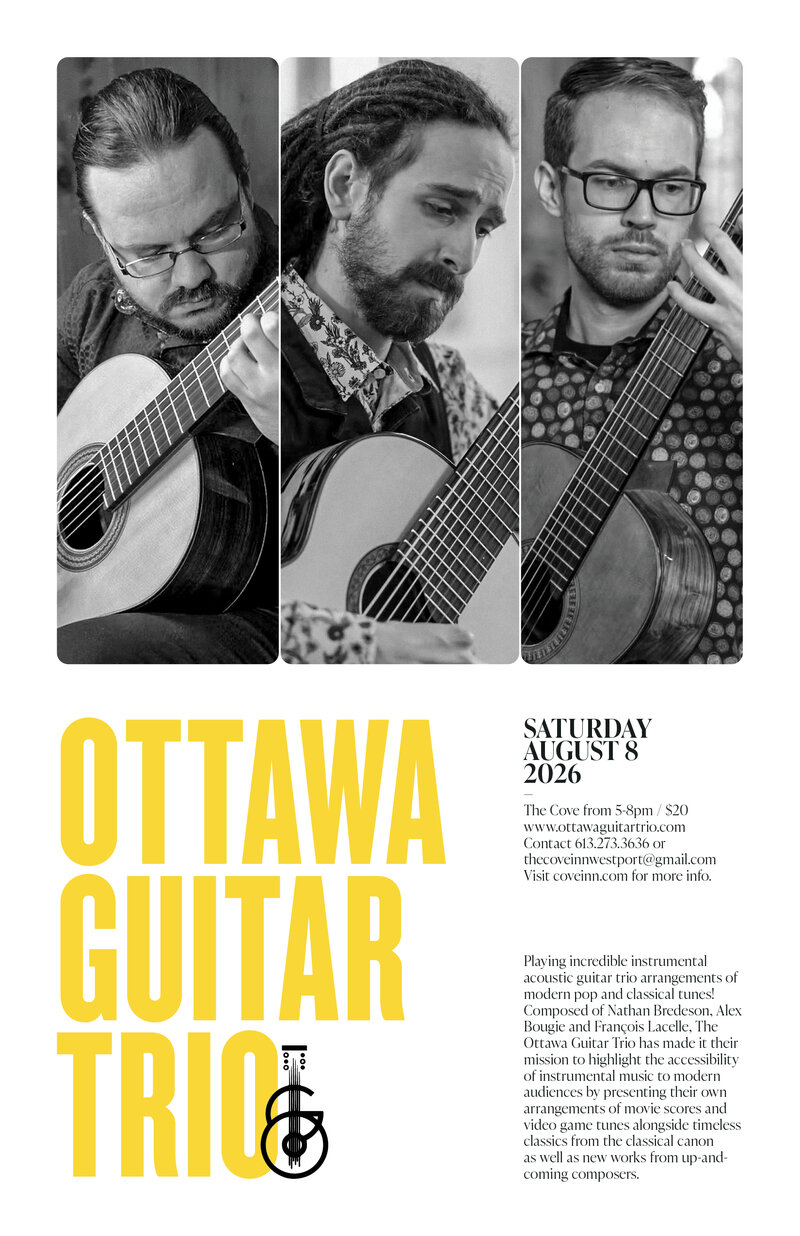 Ottawa Guitar Trio @ The Cove Inn Aug 8 2026 - Jun 21st @ The Cove Inn
