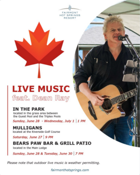 Live Music feat. Dean Ray - Jul 20th @ Fairmont Hot Springs Resort